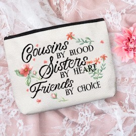 HnoonZ Cousin Gifts: Zipper Makeup Bag & Travel Toiletry Pouch with Mini Mirror - Perfect for Christmas or Birthday HnoonZ Cousin Gifts: Zipper Makeup Bag & Travel Toiletry Pouch with Mini Mirror - Perfect for Christmas or Birthday