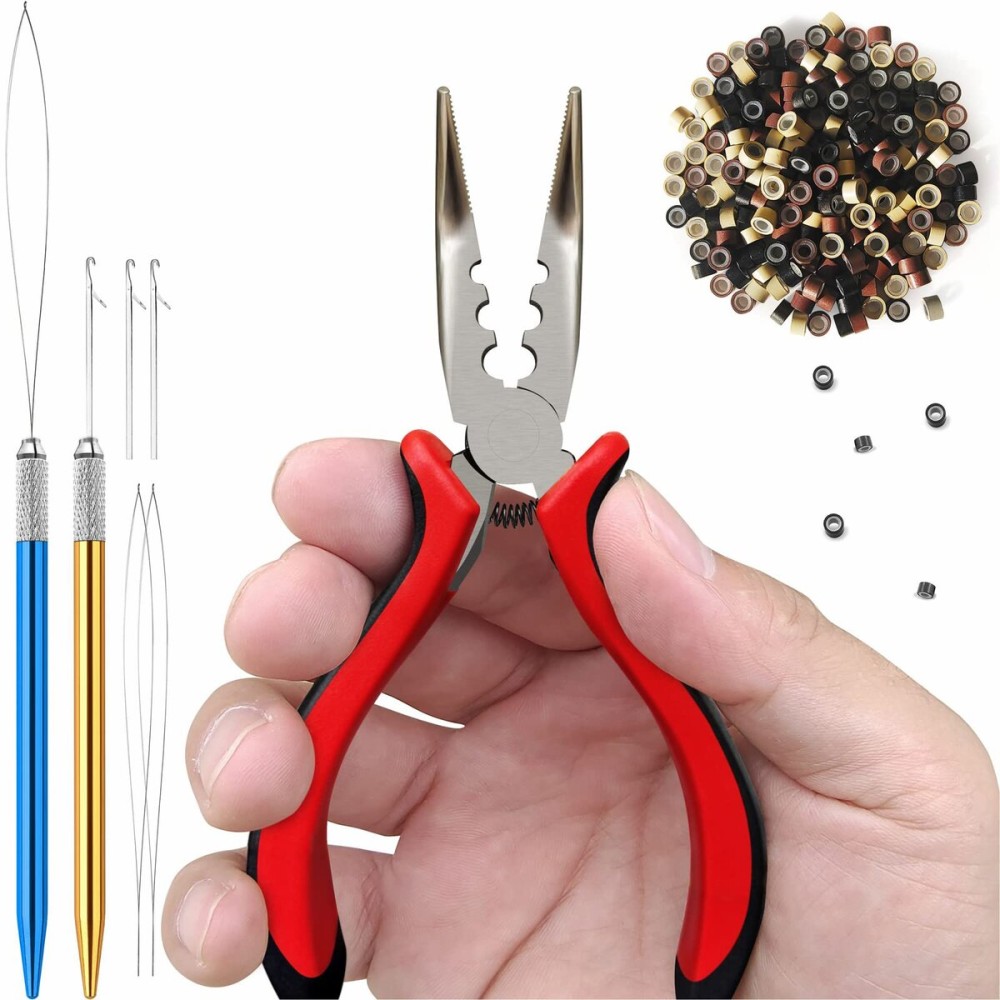 konovo Microlinks Hair Extensions Kit, Professional Tools with Hair Extension Pliers, Bead Threader, Micro Links Silicone Rings Bead 400PCS konovo Microlinks Hair Extensions Kit, Professional Tools with Hair Extension Pliers, Bead Threader, Micro Links Silicone Rings Bead 400PCS