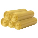 5 Rolls Small Trash Bags - 100 Counts Durable 4 Gallon Small Garbage Bags for home office kitchen Bathroom Bedroom Trash Can linersGolden
