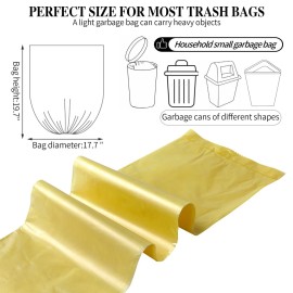5 Rolls Small Trash Bags - 100 Counts Durable 4 Gallon Small Garbage Bags for home office kitchen Bathroom Bedroom Trash Can linersGolden 5 Rolls Small Trash Bags - 100 Counts Durable 4 Gallon Small Garbage Bags for home office kitchen Bathroom Bedroom Trash Can linersGolden