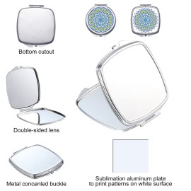 Jetec 6 Pcs Sublimation Blanks Compact Mirror Bulk Transfer Folding Pocket Makeup Double Sided Handheld Mirror Round Square Sublimation for Purse Travel Jetec 6 Pcs Sublimation Blanks Compact Mirror Bulk Transfer Folding Pocket Makeup Double Sided Handheld Mirror Round Square Sublimation for Purse Travel
