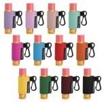 Homakover 12 Pack Compact Clip-On Lipstick Holder Keychain in 12 Colors,Lip Balm Sleeves with Clip, Fits Most Standard Lip Balm,Tight-Knit Elastic Lip Balm Keychain Holder