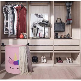 DUYIY Round Laundry Hamper Storage Basket Laundry Organizer Hamper Storage Bins Clothes and Toys Box Nursery Hamper Gift Basket For Kids with Handles