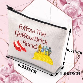 BDPWSS Follow The Yellow Brick Road Makeup Bag For Daughter Graduation Gifts Ruby Fans Gift Book Nerd Gift Ruby Red Slippers Cosmetic Bag (Follow yellow brick road) BDPWSS Follow The Yellow Brick Road Makeup Bag For Daughter Graduation Gifts Ruby Fans Gift Book Nerd Gift Ruby Red Slippers Cosmetic Bag (Follow yellow brick road)