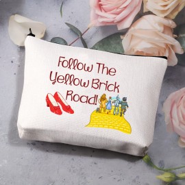 BDPWSS Follow The Yellow Brick Road Makeup Bag For Daughter Graduation Gifts Ruby Fans Gift Book Nerd Gift Ruby Red Slippers Cosmetic Bag (Follow yellow brick road) BDPWSS Follow The Yellow Brick Road Makeup Bag For Daughter Graduation Gifts Ruby Fans Gift Book Nerd Gift Ruby Red Slippers Cosmetic Bag (Follow yellow brick road)