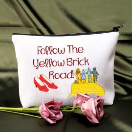 BDPWSS Follow The Yellow Brick Road Makeup Bag For Daughter Graduation Gifts Ruby Fans Gift Book Nerd Gift Ruby Red Slippers Cosmetic Bag (Follow yellow brick road) BDPWSS Follow The Yellow Brick Road Makeup Bag For Daughter Graduation Gifts Ruby Fans Gift Book Nerd Gift Ruby Red Slippers Cosmetic Bag (Follow yellow brick road)