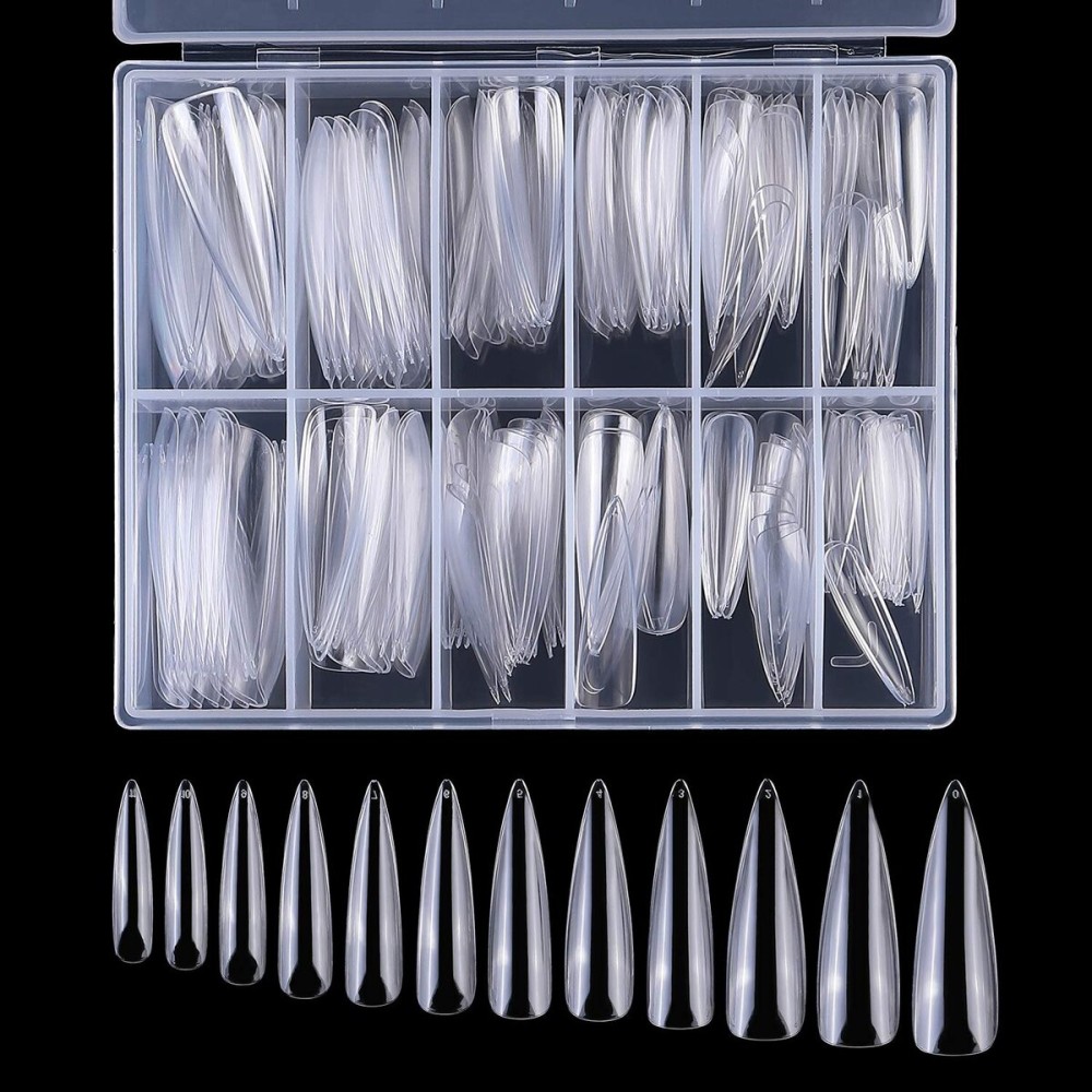 Long Stiletto False Nails,Long Sharp False Nail Tips,Easy Coffin Nails,YIMART 240pcs/box XL Stiletto False Nails Oval Stiletto Sharp Full Nail Tips Acrylic UV Gel Full Cover Nail Art Tips Decoration Nails Salon (Clear With Box) Long Stiletto False Nails,Long Sharp False Nail Tips,Easy Coffin Nails,YIMART 240pcs/box XL Stiletto False Nails Oval Stiletto Sharp Full Nail Tips Acrylic UV Gel Full Cover Nail Art Tips Decoration Nails Salon (Clear With Box)