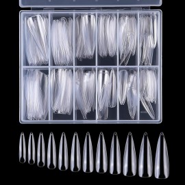 Long Stiletto False Nails,Long Sharp False Nail Tips,Easy Coffin Nails,YIMART 240pcs/box XL Stiletto False Nails Oval Stiletto Sharp Full Nail Tips Acrylic UV Gel Full Cover Nail Art Tips Decoration Nails Salon (Clear With Box) Long Stiletto False Nails,Long Sharp False Nail Tips,Easy Coffin Nails,YIMART 240pcs/box XL Stiletto False Nails Oval Stiletto Sharp Full Nail Tips Acrylic UV Gel Full Cover Nail Art Tips Decoration Nails Salon (Clear With Box)