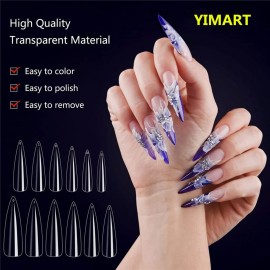 Long Stiletto False Nails,Long Sharp False Nail Tips,Easy Coffin Nails,YIMART 240pcs/box XL Stiletto False Nails Oval Stiletto Sharp Full Nail Tips Acrylic UV Gel Full Cover Nail Art Tips Decoration Nails Salon (Clear With Box) Long Stiletto False Nails,Long Sharp False Nail Tips,Easy Coffin Nails,YIMART 240pcs/box XL Stiletto False Nails Oval Stiletto Sharp Full Nail Tips Acrylic UV Gel Full Cover Nail Art Tips Decoration Nails Salon (Clear With Box)