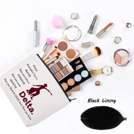 LEVLO Sorority Cosmetic Make up Bag Sorority Inspired Gifts You Are Braver Stronger Smarter Than You Think Makeup Zipper Pouch Bag (De Bag)