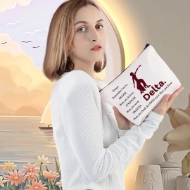 LEVLO Sorority Cosmetic Make up Bag Sorority Inspired Gifts You Are Braver Stronger Smarter Than You Think Makeup Zipper Pouch Bag (De Bag)