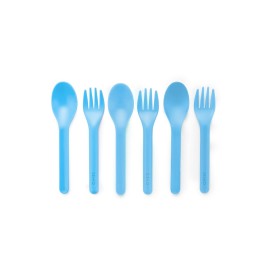 Omie OmieBox Utensil Refill Pack for OmiePod - Matches Capri Blue, Sunrise Orange or Mint Green OmieBox Utensil Set with Case - Reusable, Travel, Lunch Boxes - 3 spoons + 3 forks | PODS NOT INCLUDED