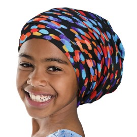 Girls Hair Sleep Bonnet Night Hat XL Jumbo Cap for Braids Twists Locs Curls Adjustable Headwear Purple