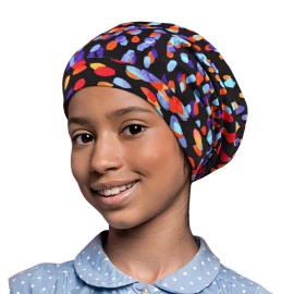 Girls Hair Sleep Bonnet Night Hat XL Jumbo Cap for Braids Twists Locs Curls Adjustable Headwear Purple