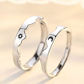 YangQian Matching Rings for Couples Promise Statement Rings for Her and Him Set Sun Moon Couple Rings Best Friend Rings for 2 YangQian Matching Rings for Couples Promise Statement Rings for Her and Him Set Sun Moon Couple Rings Best Friend Rings for 2