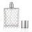 AKOAK 1 Pack 100ml 3.4 oz Square Grids Carved Perfume Bottles Refillable Spray Perfume Bottles Large Cosmetic Fine Mist Atomizer Empty Portabe Clear Glass Essential Oil Container for Travel
