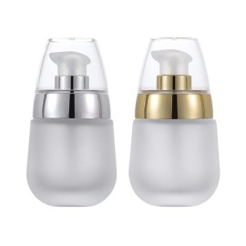 AKOAK 2 Pcs Frosted Glass Moisturizing Lotion Empty Bottle, Cosmetics Bottles, Transparent, Suitable for Travel, Business, Office, Outdoor, Small and Portable