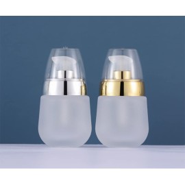 AKOAK 2 Pcs Frosted Glass Moisturizing Lotion Empty Bottle, Cosmetics Bottles, Transparent, Suitable for Travel, Business, Office, Outdoor, Small and Portable