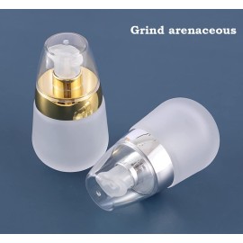 AKOAK 2 Pcs Frosted Glass Moisturizing Lotion Empty Bottle, Cosmetics Bottles, Transparent, Suitable for Travel, Business, Office, Outdoor, Small and Portable