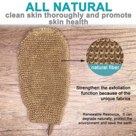 4 Pack 100% Natural Exfoliating Hemp Glove Mitt Mitten - Bath Sponge Scrubber Remove Dead Skin - Deep Clean & Invigorate Your Skin - Machine Wash and Dry - Double Sided Available