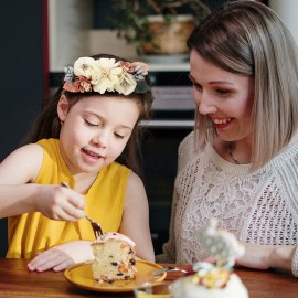 Cinaci 5 Pack White Pink Delicate Rose Flower Nylon Headbands Floral Hair Bows Daisy Flowers Headband Elastic Hair Bands Easter Christmas Hair Accessories for Baby Girls Newborns Infants Toddlers Kids