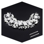 CURASA Princess Flower Crown Silver Girl Headpiece Crystal Pearl Headband for Girls Wedding Cute Hair Accessories for Birthday Halloween Tiaras for Women