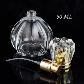 AKOAK 1 Pack 50 ml (1.76oz) Transparent Glass Perfume Bottle Set with Diamond Crystal Crown Transparent Refillable Spray Bottle Portable Pumpkin Shaped Perfume Empty Bottle AKOAK 1 Pack 50 ml (1.76oz) Transparent Glass Perfume Bottle Set with Diamond Crystal Crown Transparent Refillable Spray Bottle Portable Pumpkin Shaped Perfume Empty Bottle