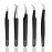 SIVOTE Eyelash Extension Tweezers for Classic & Volume Lashes, 5-Pack, Black