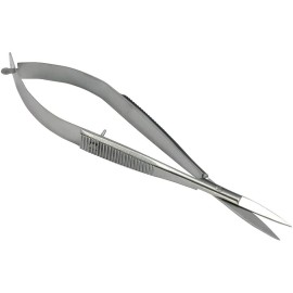 Millan Collection 4.5 Straight Stainless Steel Squeeze Scissors - Facial Hair Scissors, Eyebrow Trimmer, Grooming Scissors for Shaping, Ear, Nose, Nostril and Mustache Trimming