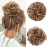 CJL HAIR Large Messy Bun Hair Piece Wavy Curly Scrunchies Synthetic Chignon Ponytail Hair Extensions Thick Updo Hairpieces for Women Medium Auburn/Ash Blonde
