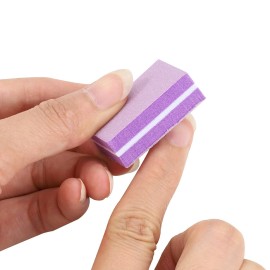 50 Pcs Mini Nail Buffer 180/100 Grit Buffing Blocks for Acrylic Nails Care,Purple