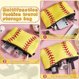 4 Pieces Sport Makeup Bags Sport Cosmetic Bags Sport Pouch Bag Travel Portable Travel Toiletry Bag for Women, Team Player (Yellow,Softball) 4 Pieces Sport Makeup Bags Sport Cosmetic Bags Sport Pouch Bag Travel Portable Travel Toiletry Bag for Women, Team Player (Yellow,Softball)