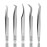 SIVOTE Eyelash Extension Tweezers for Classic & Volume Lashes, 5-Pack, Silver