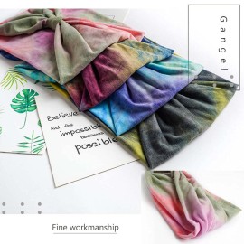 Gangel Boho Headbands Tie Dye Fabric Turban Head Wraps Wide Hair Scarf Yoga Running Hair Accessories for Women and Girls(Pack of 4) (Tie dye)