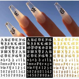Letter Nail Art Stickers Number Nail Decals Nail Art Supplies Old English Alphabet Nail Sticker Designs Holographic English Font Letters Stickers for Acrylic Nails Decorations (8 Sheets) Letter Nail Art Stickers Number Nail Decals Nail Art Supplies Old English Alphabet Nail Sticker Designs Holographic English Font Letters Stickers for Acrylic Nails Decorations (8 Sheets)