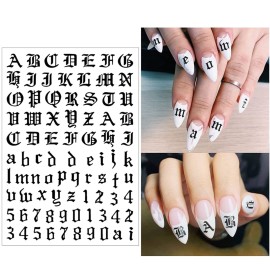 Letter Nail Art Stickers Number Nail Decals Nail Art Supplies Old English Alphabet Nail Sticker Designs Holographic English Font Letters Stickers for Acrylic Nails Decorations (8 Sheets) Letter Nail Art Stickers Number Nail Decals Nail Art Supplies Old English Alphabet Nail Sticker Designs Holographic English Font Letters Stickers for Acrylic Nails Decorations (8 Sheets)