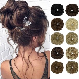FUTATA Messy Hair Bun Hair Scrunchies Extension Curly Wavy Messy Synthetic Chignon for Women Updo Hairpieces FUTATA Messy Hair Bun Hair Scrunchies Extension Curly Wavy Messy Synthetic Chignon for Women Updo Hairpieces