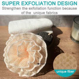 6 Pack Super Exfoliating Home Spa Weave Loofah Shower Sponge Pouf Mesh Brush - Bath Spa Puff Scrubber Ball - Face Body Poof - Rich Foams Bubble4.7 Each