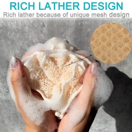 6 Pack Super Exfoliating Home Spa Weave Loofah Shower Sponge Pouf Mesh Brush - Bath Spa Puff Scrubber Ball - Face Body Poof - Rich Foams Bubble4.7 Each