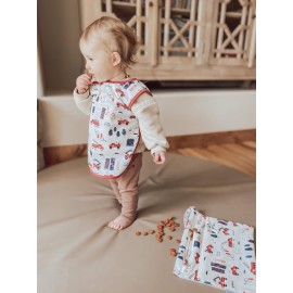 BapronBaby Be Brave Firefighter Wet Dry Bag - Waterproof Two Zipper Pockets - Reusable for Mealtime, Diapers, Stroller, Snacks, Swimsuits - Machine Washable - 11 x 9