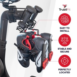 TrubliFit Deluxe Metal Shoe Hangers for Peloton Bike, Black, 2-Pack, Stainless Steel