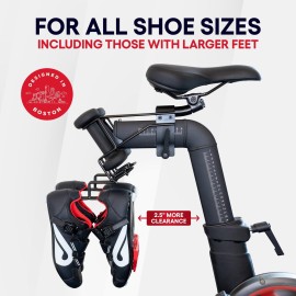 TrubliFit Deluxe Metal Shoe Hangers for Peloton Bike, Black, 2-Pack, Stainless Steel