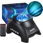 Leoity Star Projector for Bedroom, Aurora Projector with Remote Control; 3-in-1 Nothern Light with Bluetooth Speaker, Built-in White Noise and Timer for Both Kids and Adults - Black