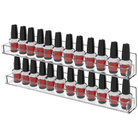 6 Pack Nail Polish Shelves for Wall,Hanging Clear Acrylic Nail Polish Rack Wall Mounted Shelf for Nail Salon Wall Essential Oil Shelf,Gel Fingernail Polish Holder and Tattoo Studio Decor Paint