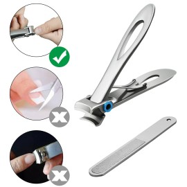 Nail Clippers for Thick Toenail 15mm Wide Jaw Opening Nail Clipper Stainless Steel Thick Fingernail Clippers for Men & Women Oversized Seniors Nails Cutter Extra Large Toenails Clippers (Silver) Nail Clippers for Thick Toenail 15mm Wide Jaw Opening Nail Clipper Stainless Steel Thick Fingernail Clippers for Men & Women Oversized Seniors Nails Cutter Extra Large Toenails Clippers (Silver)