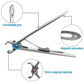 Nail Clippers for Thick Toenail 15mm Wide Jaw Opening Nail Clipper Stainless Steel Thick Fingernail Clippers for Men & Women Oversized Seniors Nails Cutter Extra Large Toenails Clippers (Silver) Nail Clippers for Thick Toenail 15mm Wide Jaw Opening Nail Clipper Stainless Steel Thick Fingernail Clippers for Men & Women Oversized Seniors Nails Cutter Extra Large Toenails Clippers (Silver)
