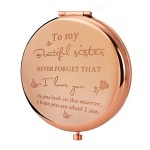 Friend Mirror to My Sisters Frosted Compact Mirror from Sister Brother Friendship Graduation wedding Gifts for Her Best Friend Birthday Gifts,Sentimental Friend Gift Ideas for Sisters Women