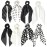 SUSULU Hair Scarf Scrunchies for Women Plain Hair Bobbles Solid Color Fabric Scrunchy Elastic Hair Ties (Black White)