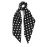 SUSULU Hair Scarf Scrunchies for Women Plain Hair Bobbles Solid Color Fabric Scrunchy Elastic Hair Ties (Black White)