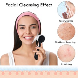 3 Pieces Facial Cleansing Brush Acrylic Handle Face Scrubbers Soft Bristle Exfoliator Cleaner Brush Scrub Exfoliating Facial Scrubber for Face Care Makeup Skincare Removal(Black)
